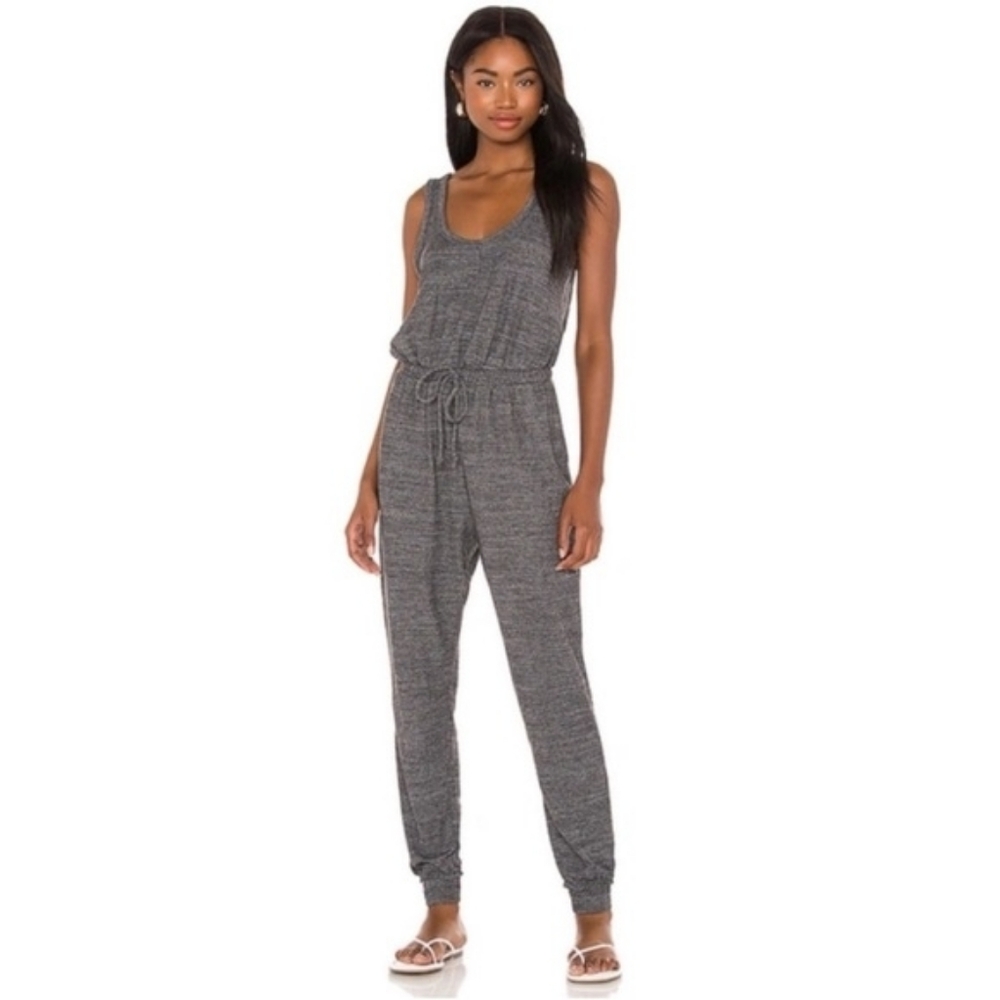Free People Heathered Gray Sleeveless Jumpsuit